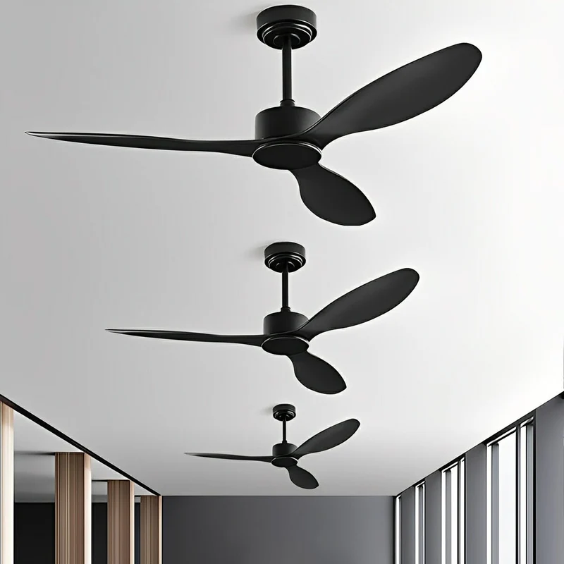 Plafondventilator 3 Bladen Stil DC Motor met Afstandsbediening Wandschakelaar Omkeerbaar voor Ventilatie | Sansoti