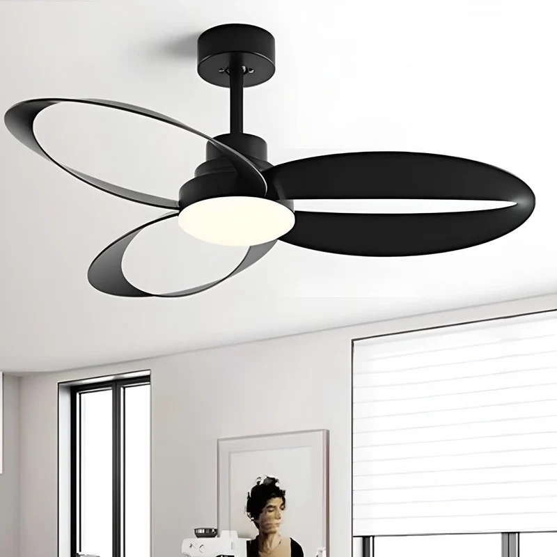 Geometrische Plafondventilator met Verlichting 6 Standen DC Motor Omkeerbaar Minimalistisch Design Woonkamer | Sansoti