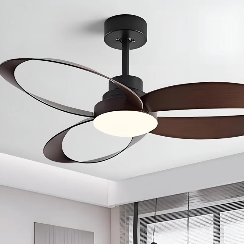 Geometrische Plafondventilator met Verlichting 6 Standen DC Motor Omkeerbaar Minimalistisch Design Woonkamer | Sansoti