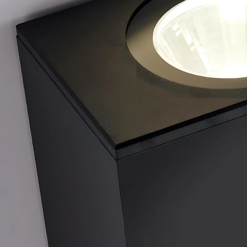 Wandlamp buiten rechthoekig LED waterdicht zwart aluminium buitenverlichting tuinlamp moderne gevellamp | Sansoti