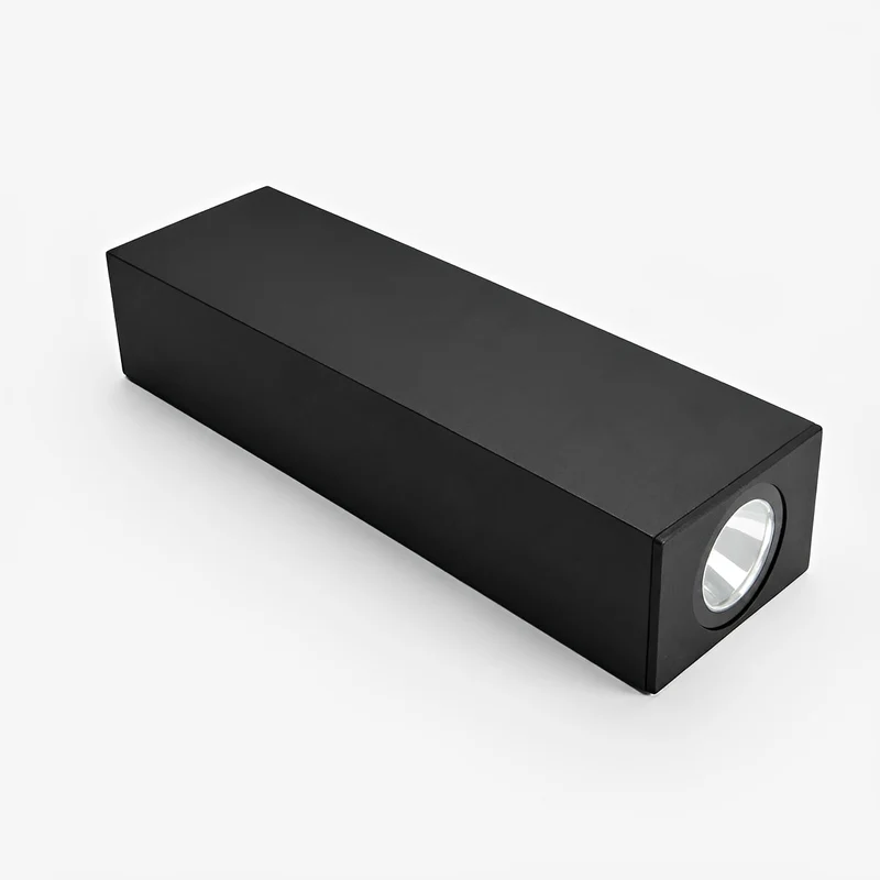 Wandlamp buiten rechthoekig LED waterdicht zwart aluminium buitenverlichting tuinlamp moderne gevellamp | Sansoti