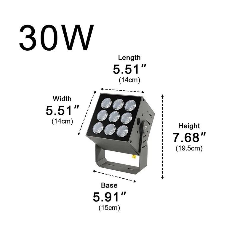 LED Gevelverlichting IP67 met Regelbaar Vermogen en Kleurtemperatuur voor Architectuur Buitenverlichting | Sansoti
