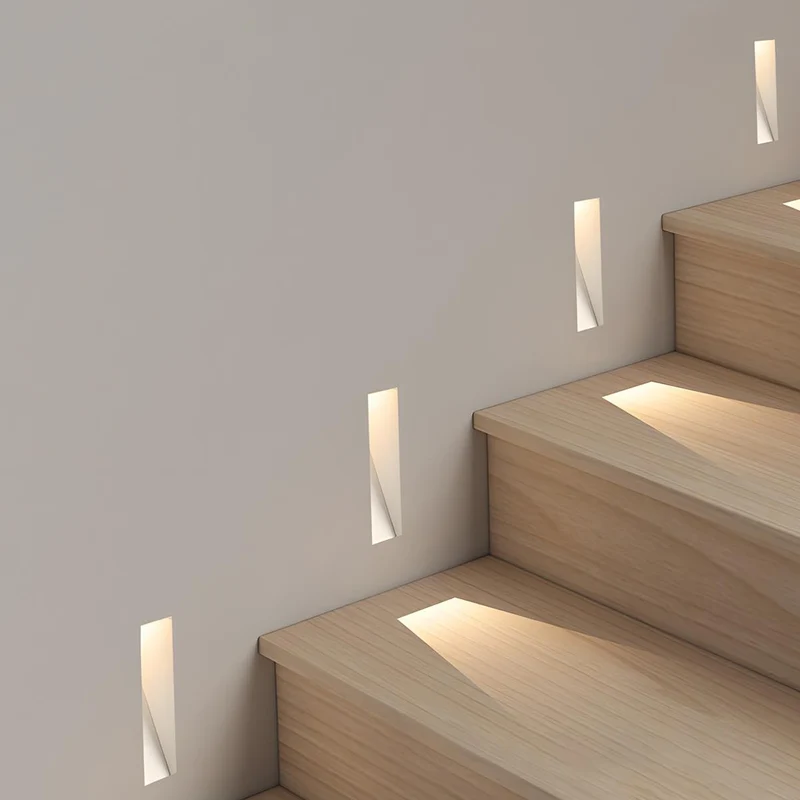 Inbouw wandlamp met bewegingssensor aluminium LED rechthoek vierkant trapverlichting modern stijlvol | Sansoti