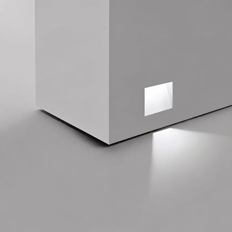 Inbouw wandlamp met bewegingssensor aluminium LED rechthoek vierkant trapverlichting modern stijlvol | Sansoti
