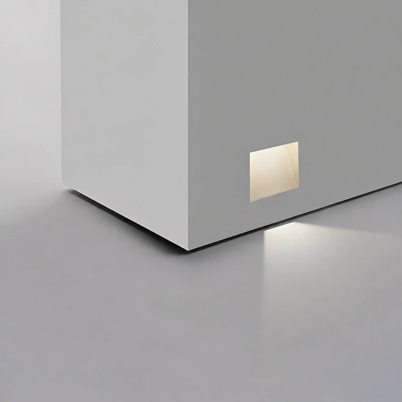Inbouw wandlamp met bewegingssensor aluminium LED rechthoek vierkant trapverlichting modern stijlvol | Sansoti