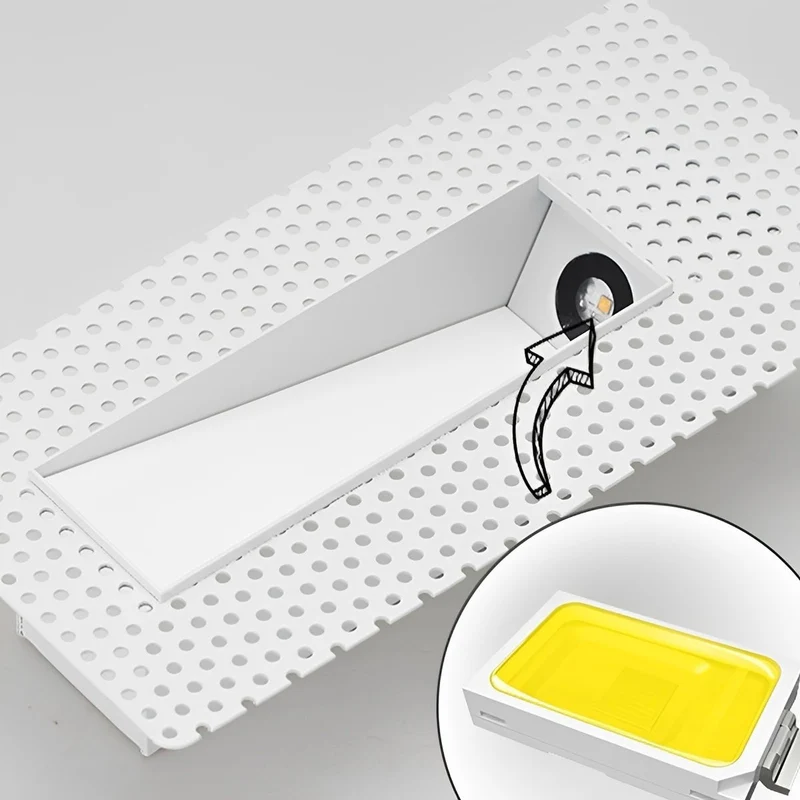 Inbouw wandlamp met bewegingssensor aluminium LED rechthoek vierkant trapverlichting modern stijlvol | Sansoti