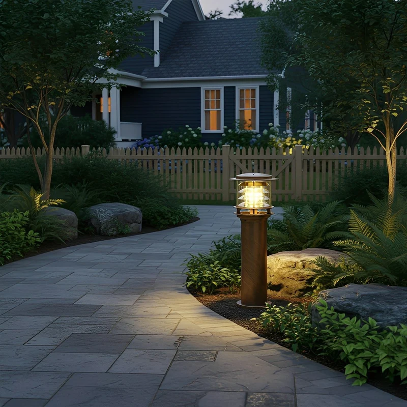 LED Sokkellamp Gelaagd Cilinder Zwart Brons Tuin Padverlichting IP65 Waterdicht Buitenverlichting Tuinpad | Sansoti