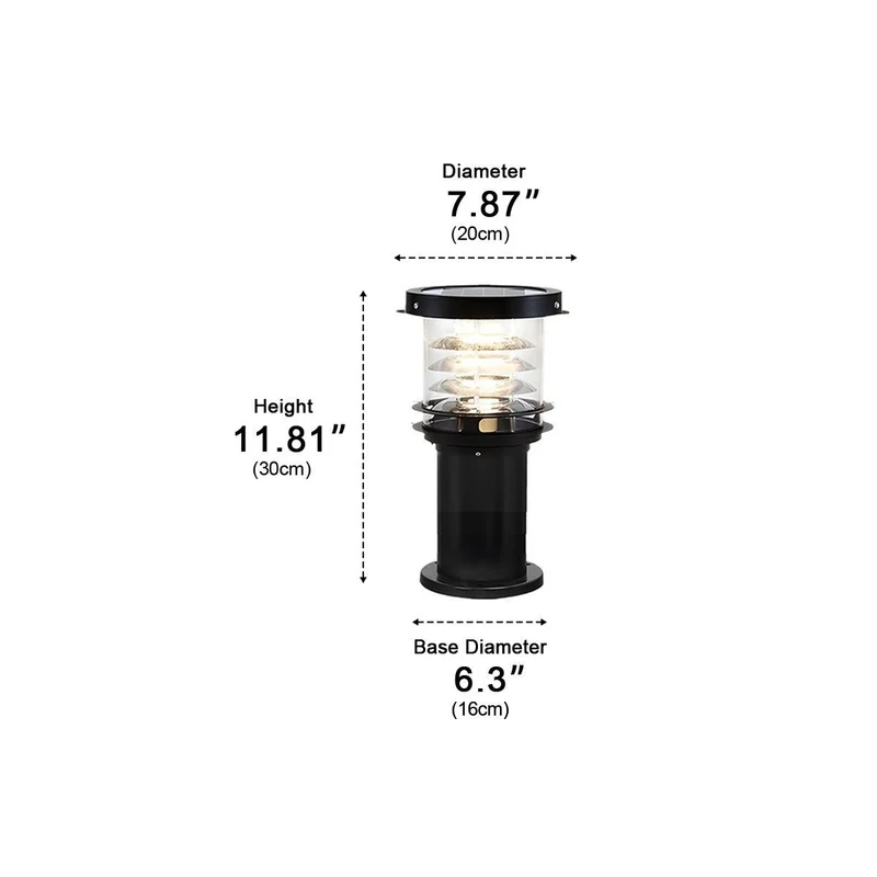 LED Sokkellamp Gelaagd Cilinder Zwart Brons Tuin Padverlichting IP65 Waterdicht Buitenverlichting Tuinpad | Sansoti