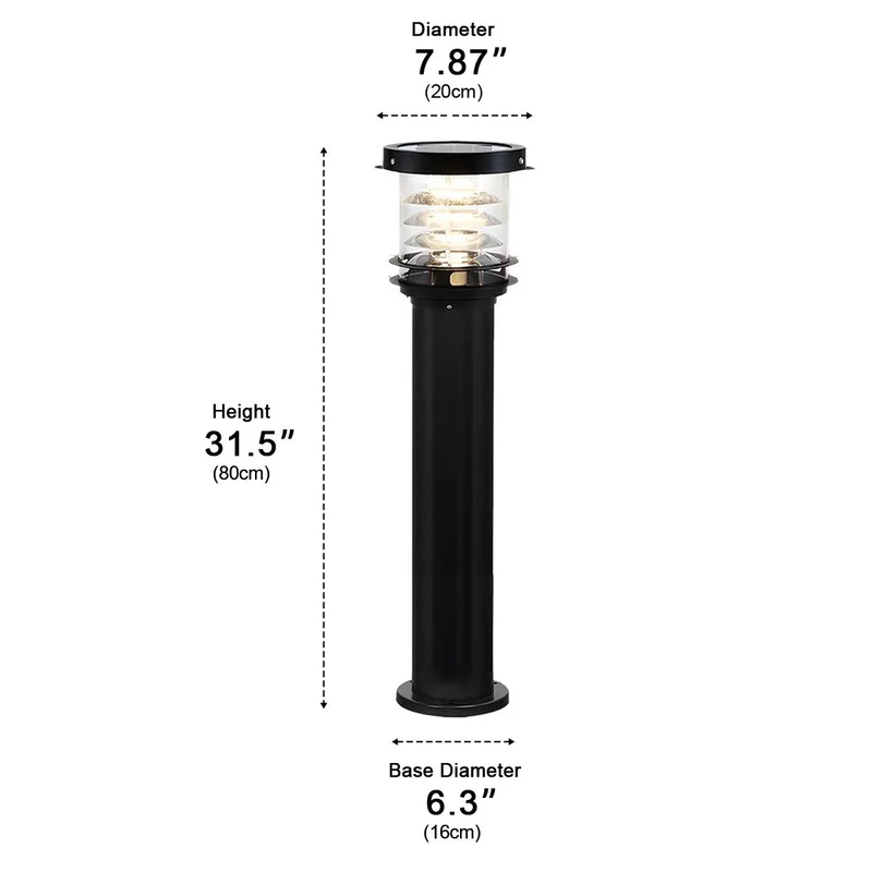 LED Sokkellamp Gelaagd Cilinder Zwart Brons Tuin Padverlichting IP65 Waterdicht Buitenverlichting Tuinpad | Sansoti