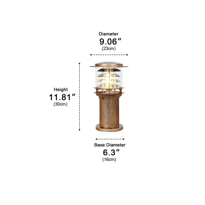 LED Sokkellamp Gelaagd Cilinder Zwart Brons Tuin Padverlichting IP65 Waterdicht Buitenverlichting Tuinpad | Sansoti