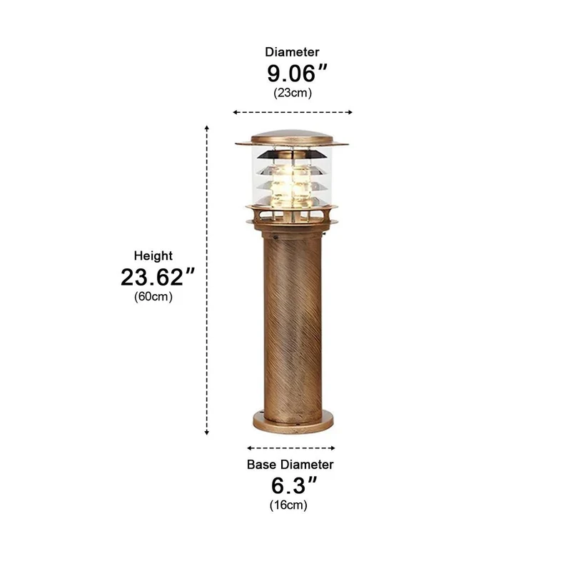 LED Sokkellamp Gelaagd Cilinder Zwart Brons Tuin Padverlichting IP65 Waterdicht Buitenverlichting Tuinpad | Sansoti