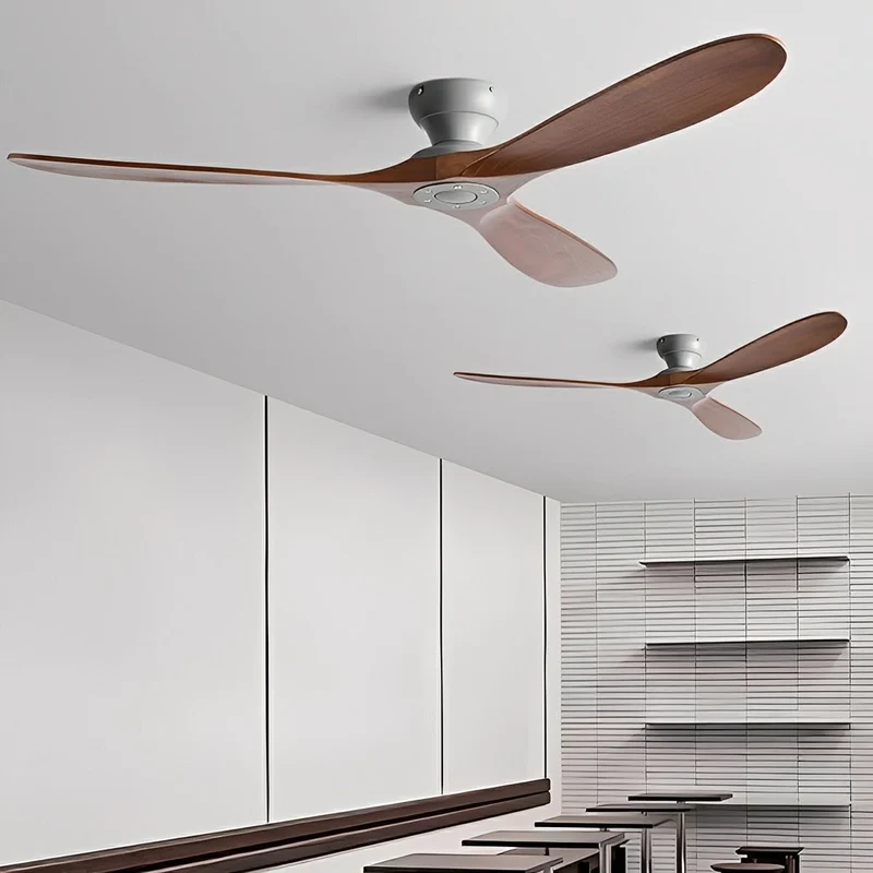Plafondventilator Hout DC Motor 6 Snelheden Afstandsbediening Omkeerbaar Stil Woonkamer Eetkamer Slaapkamer | Sansoti
