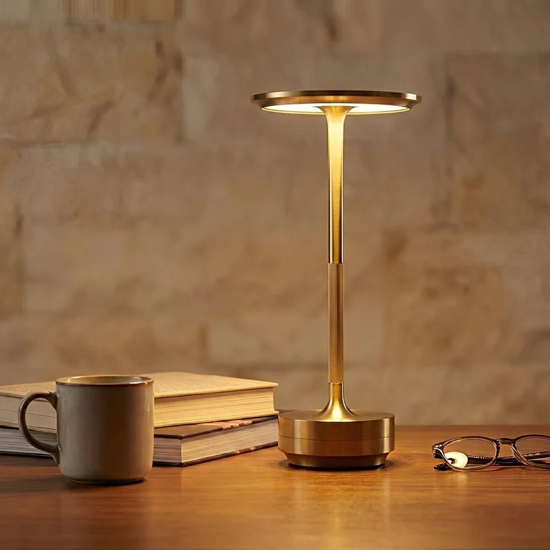 Dimbare Bureaulamp LED USB-C Oplaadbaar Aluminium 3 Lichtstanden Tafellamp Goud Zilver Zwart Modern Werkplek | Sansoti