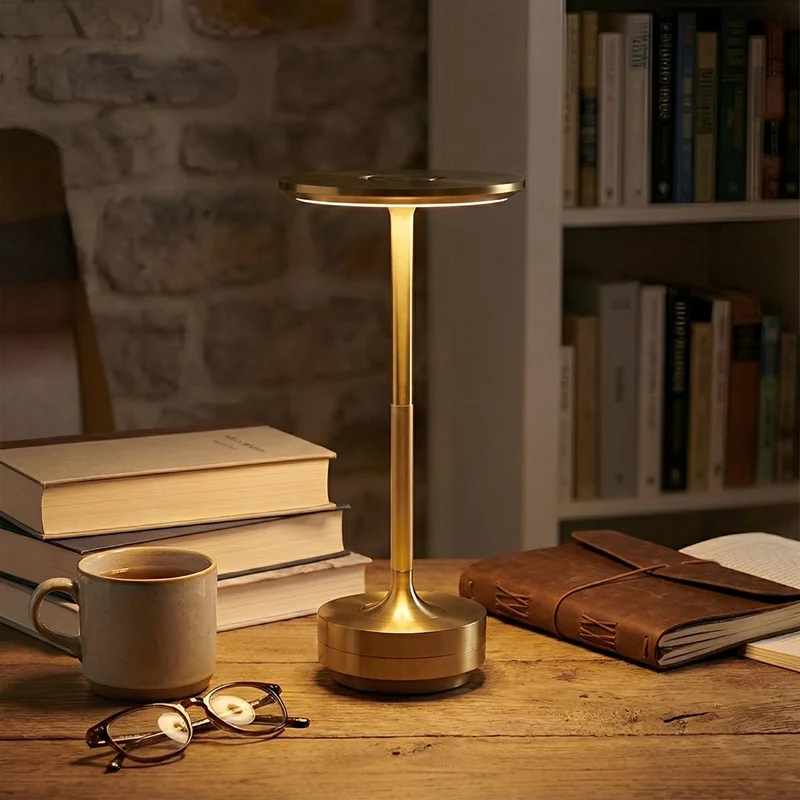 Dimbare Bureaulamp LED USB-C Oplaadbaar Aluminium 3 Lichtstanden Tafellamp Goud Zilver Zwart Modern Werkplek | Sansoti