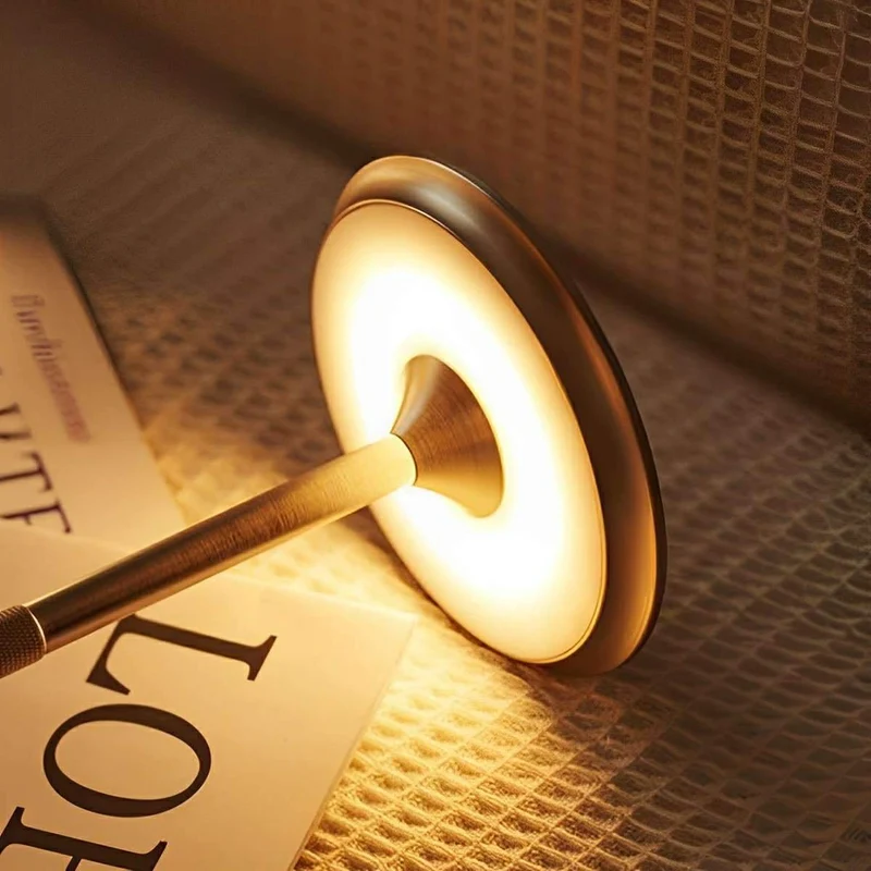 Dimbare Bureaulamp LED USB-C Oplaadbaar Aluminium 3 Lichtstanden Tafellamp Goud Zilver Zwart Modern Werkplek | Sansoti