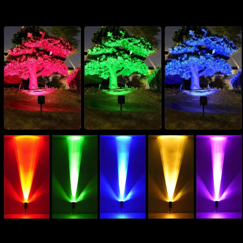 Solar LED Tuinspot met Verstelbare Zoom IP65 Waterdicht voor Gazon Tuin Patio Buitenverlichting Spotlicht | Sansoti