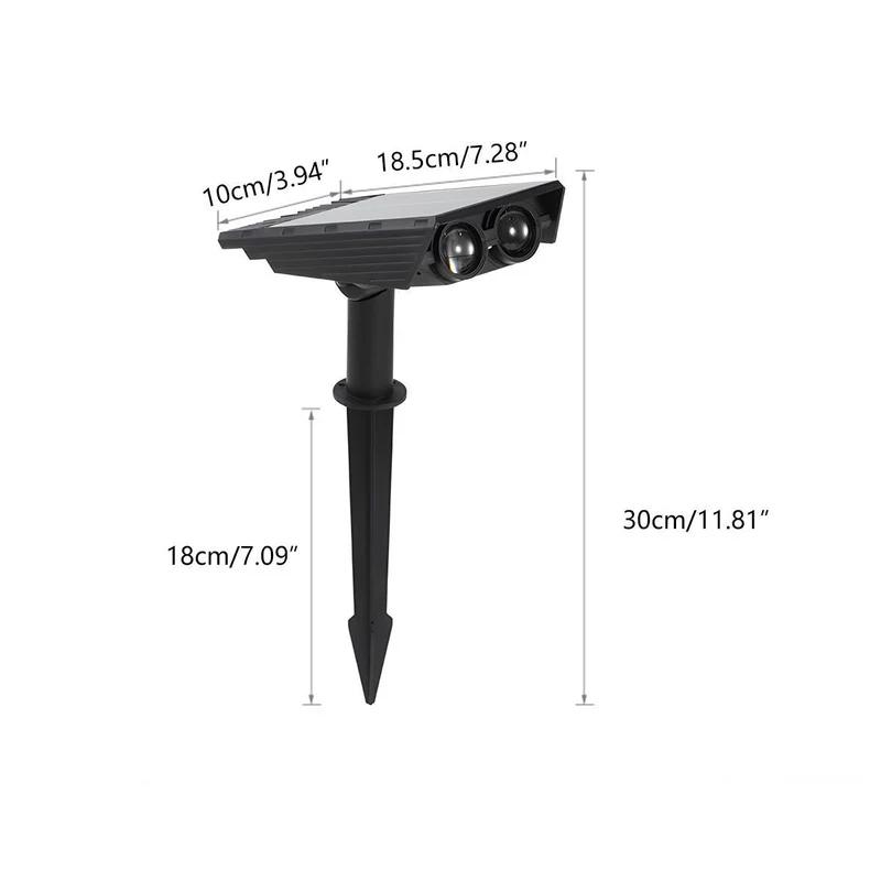 Solar LED Tuinspot met Verstelbare Zoom IP65 Waterdicht voor Gazon Tuin Patio Buitenverlichting Spotlicht | Sansoti