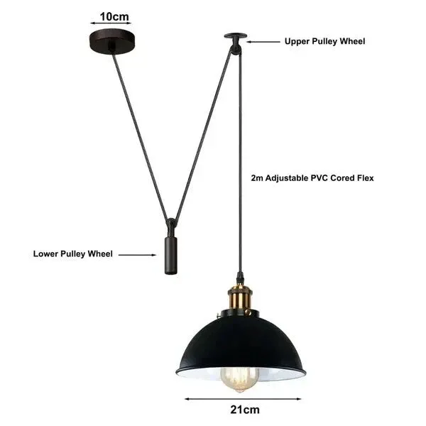All Seasons Life Flaschenzug Pendelleuchte Lampe E27 Metall ~3757