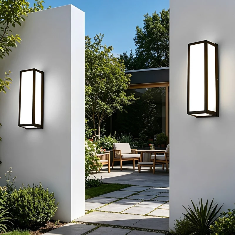 Wandlamp met Bewegingssensor Rechthoekig Zwart Aluminium 18W 30W Buiten Binnen LED IP65 Waterdicht Modern | Sansoti