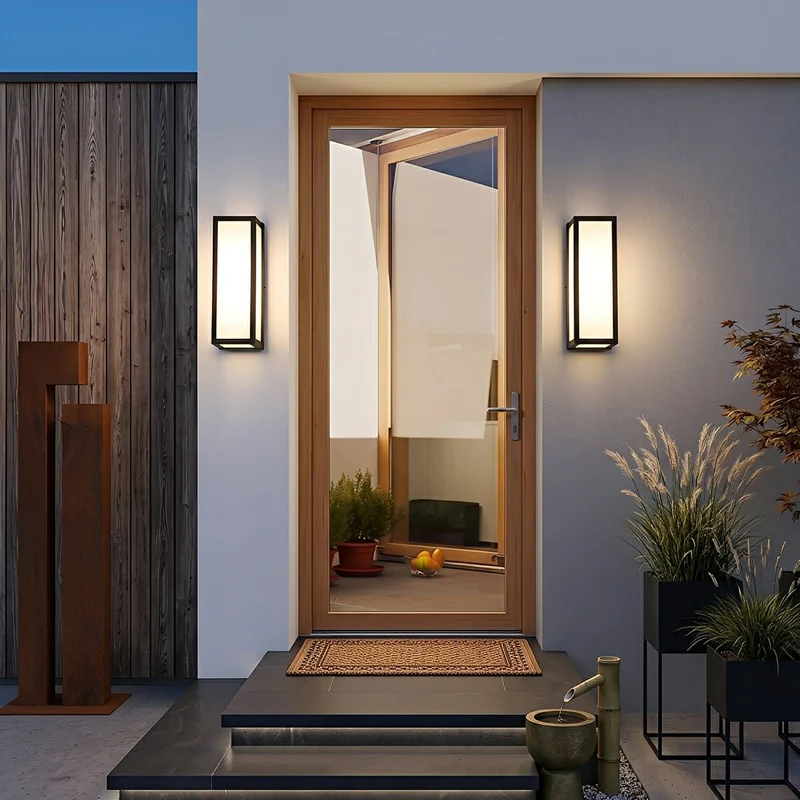 Wandlamp met Bewegingssensor Rechthoekig Zwart Aluminium 18W 30W Buiten Binnen LED IP65 Waterdicht Modern | Sansoti