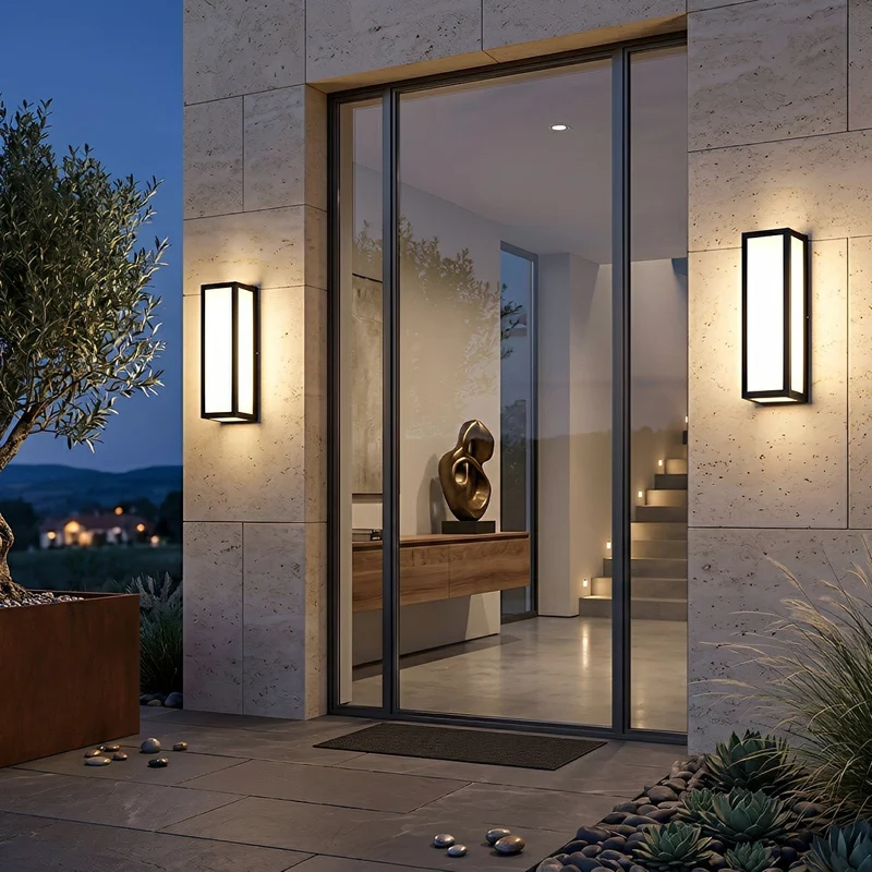 Wandlamp met Bewegingssensor Rechthoekig Zwart Aluminium 18W 30W Buiten Binnen LED IP65 Waterdicht Modern | Sansoti