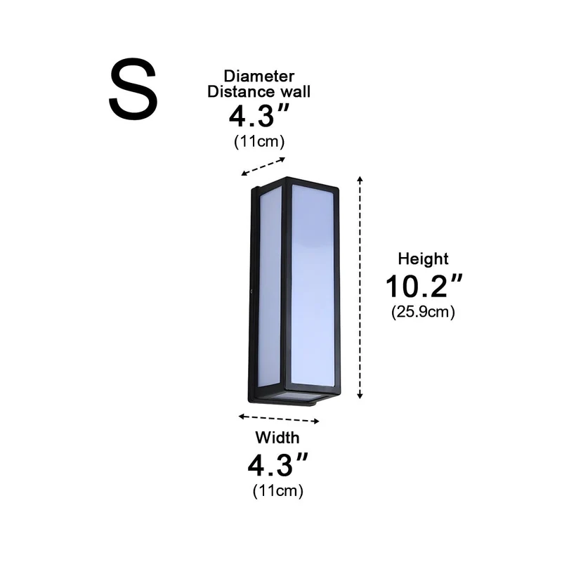 Wandlamp met Bewegingssensor Rechthoekig Zwart Aluminium 18W 30W Buiten Binnen LED IP65 Waterdicht Modern | Sansoti