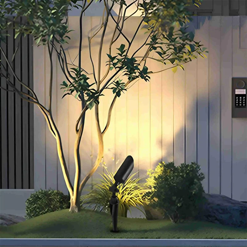 Aluminium Tuinspot LED IP65 Waterdicht Zwart 5W Warm Wit Buitenverlichting voor Gazon Tuin Paden Terras | Sansoti