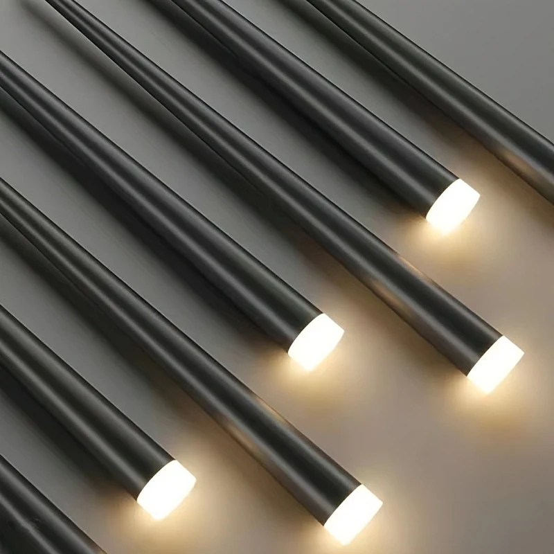 Verticale LED Hanglamp Trap Kroonluchter Modern Design IJzer Acryl Zwart Goud Dimbaar Woonkamer Eetkamer | Sansoti