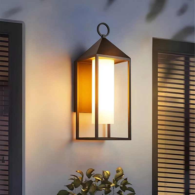 Buitenwandlamp LED Lantaarn Zwart Aluminium Glas IP65 Waterdicht Veranda Tuin Sfeerverlichting Buitenverlichting | Sansoti