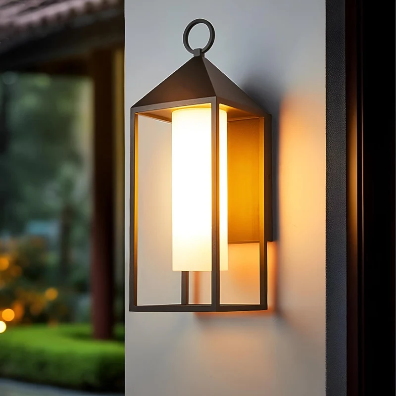 Buitenwandlamp LED Lantaarn Zwart Aluminium Glas IP65 Waterdicht Veranda Tuin Sfeerverlichting Buitenverlichting | Sansoti