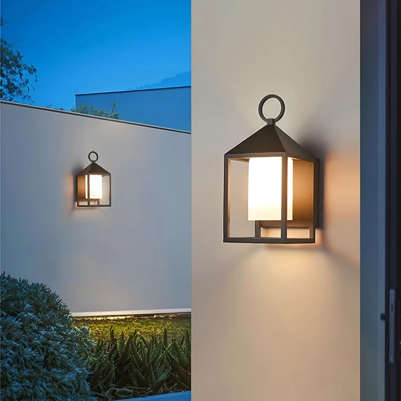 Buitenwandlamp LED Lantaarn Zwart Aluminium Glas IP65 Waterdicht Veranda Tuin Sfeerverlichting Buitenverlichting | Sansoti