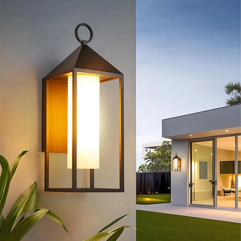 Buitenwandlamp LED Lantaarn Zwart Aluminium Glas IP65 Waterdicht Veranda Tuin Sfeerverlichting Buitenverlichting | Sansoti