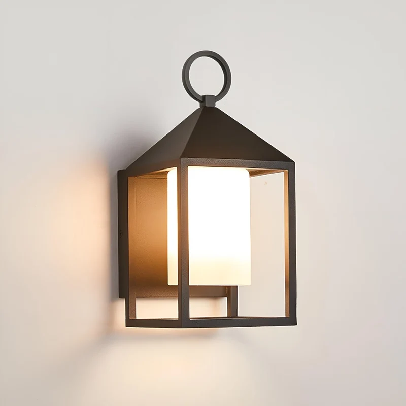 Buitenwandlamp LED Lantaarn Zwart Aluminium Glas IP65 Waterdicht Veranda Tuin Sfeerverlichting Buitenverlichting | Sansoti