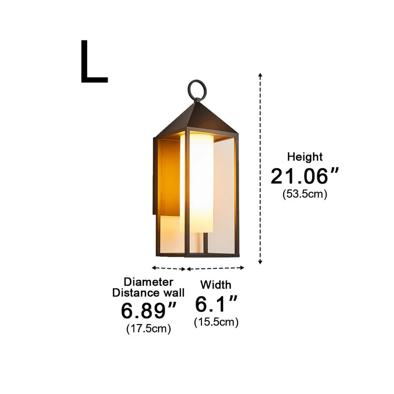 Buitenwandlamp LED Lantaarn Zwart Aluminium Glas IP65 Waterdicht Veranda Tuin Sfeerverlichting Buitenverlichting | Sansoti