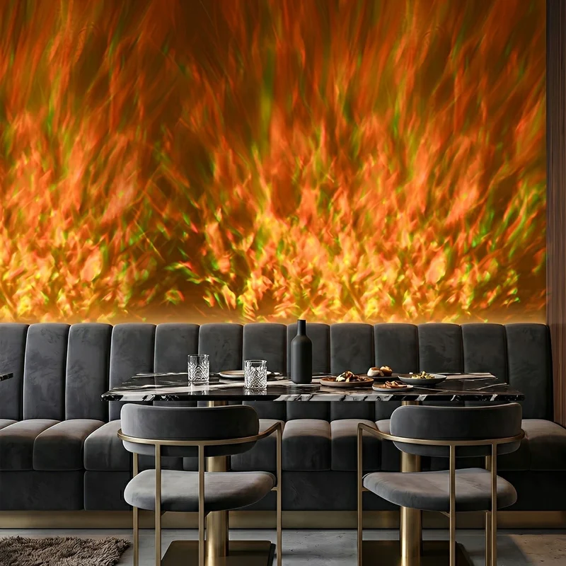 LED Wandwasser met Golfeffect RGBW Zwart Aluminium 50cm 100cm Sfeerverlichting voor Woonkamer en Slaapkamer | Sansoti