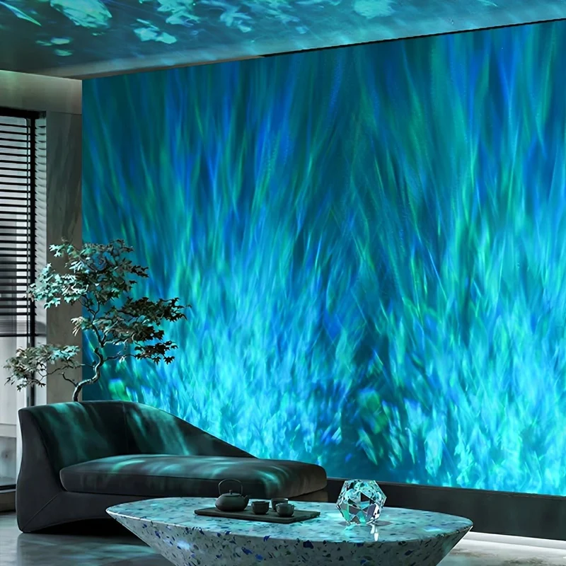 LED Wandwasser met Golfeffect RGBW Zwart Aluminium 50cm 100cm Sfeerverlichting voor Woonkamer en Slaapkamer | Sansoti