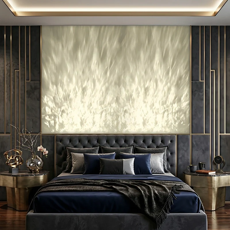 LED Wandwasser met Golfeffect RGBW Zwart Aluminium 50cm 100cm Sfeerverlichting voor Woonkamer en Slaapkamer | Sansoti