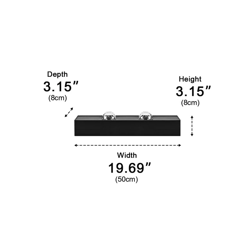 LED Wandwasser met Golfeffect RGBW Zwart Aluminium 50cm 100cm Sfeerverlichting voor Woonkamer en Slaapkamer | Sansoti