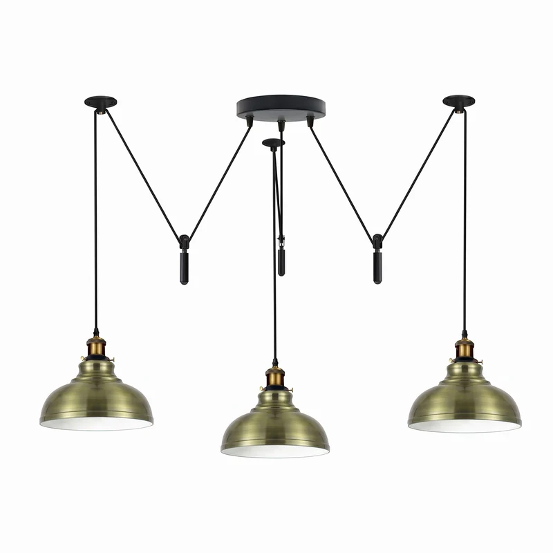 Skulpturale Pendelleuchte – Dezentrale Vintage Hängelampe Loft | Ø 29cm | E27 ~3723