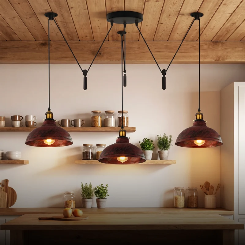 Skulpturale Pendelleuchte – Dezentrale Vintage Hängelampe Loft | Ø 29cm | E27 ~3723