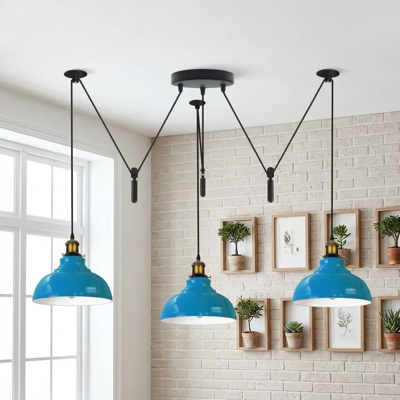 Skulpturale Pendelleuchte – Dezentrale Vintage Hängelampe Loft | Ø 29cm | E27 ~3723