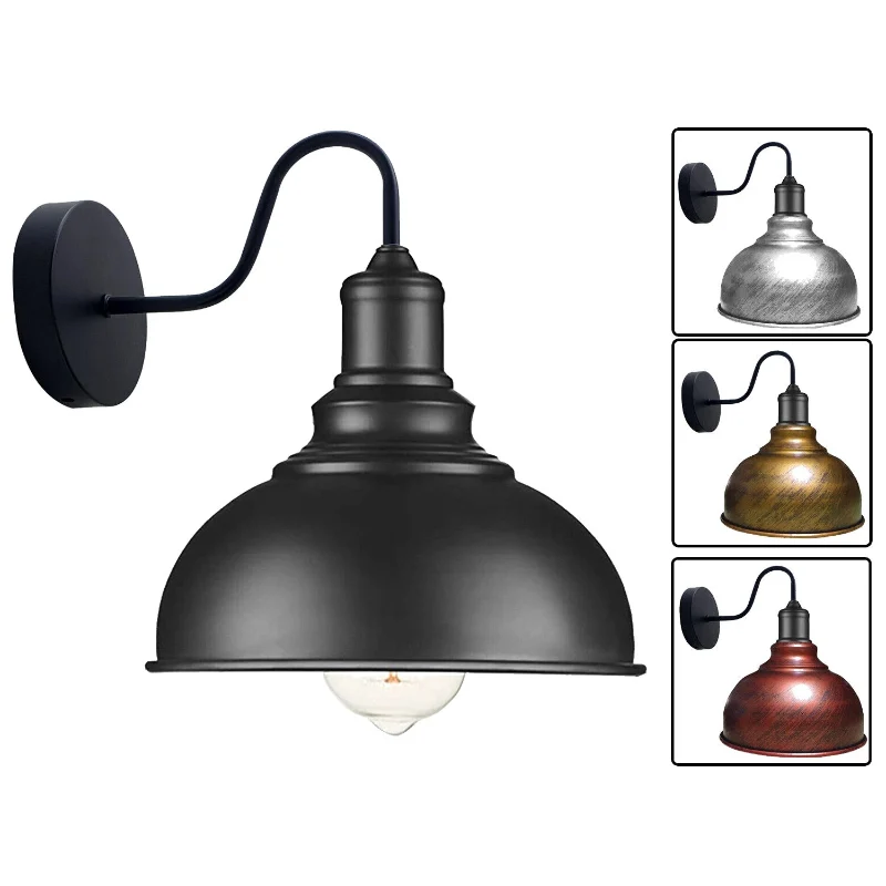 All Seasons Life Vintage Wandlampe Industrial Schwanenhals E27 ~3716