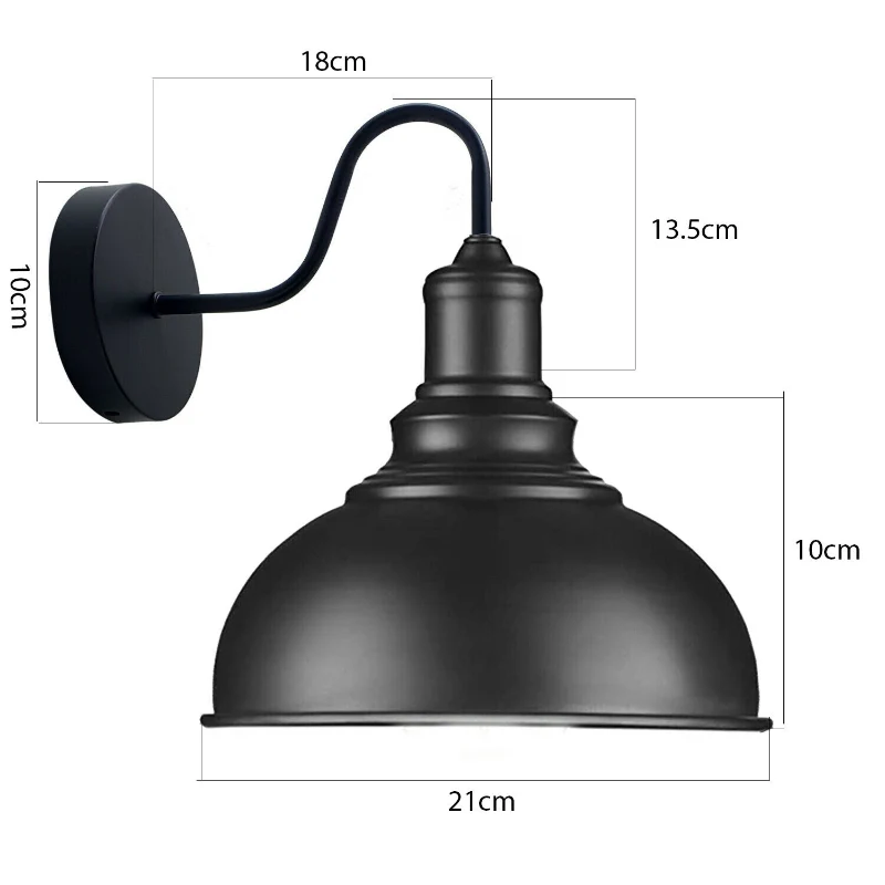 All Seasons Life Vintage Wandlampe Industrial Schwanenhals E27 ~3716