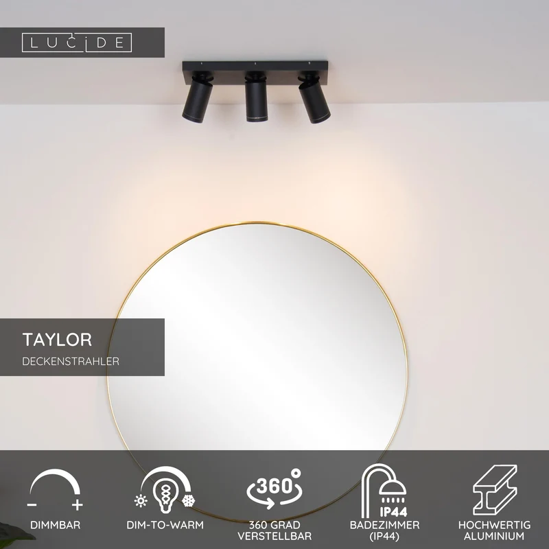 LED-Deckenstrahler Taylor 3-flammig dimmbar IP44