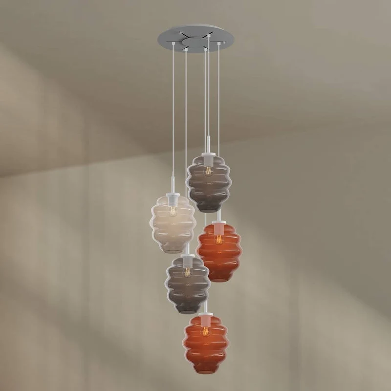 s.luce Echos Galerieleuchte 5-flammig Ø 60cm Baldachin Ø 25cm