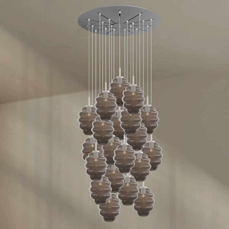 s.luce Echos Galerieleuchte 20-flammig Ø 120cm Baldachin Ø 25cm