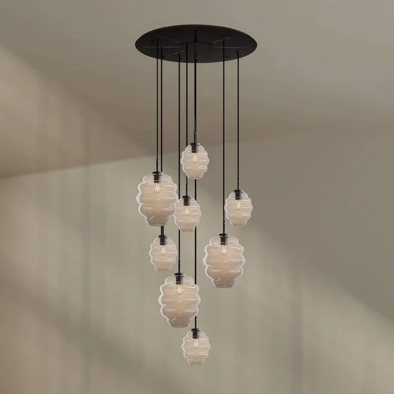 s.luce Echos Galerieleuchte 8-flammig Ø 80cm Baldachin Ø 18/25cm