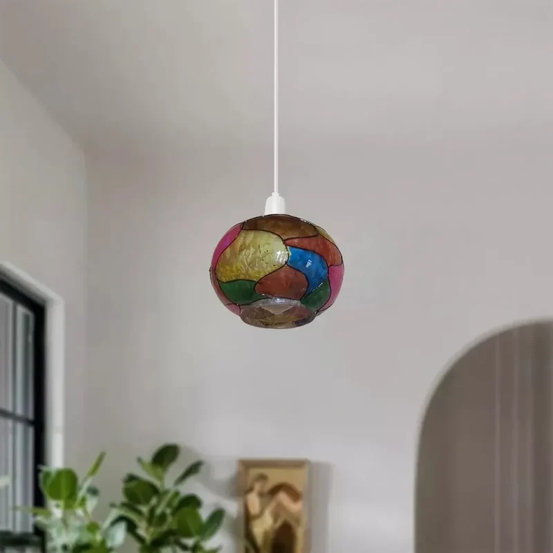 Mosaik-Glaslampenschirm Tiffany Handgefertigt Ersatzschirm E27/B22 ~3766