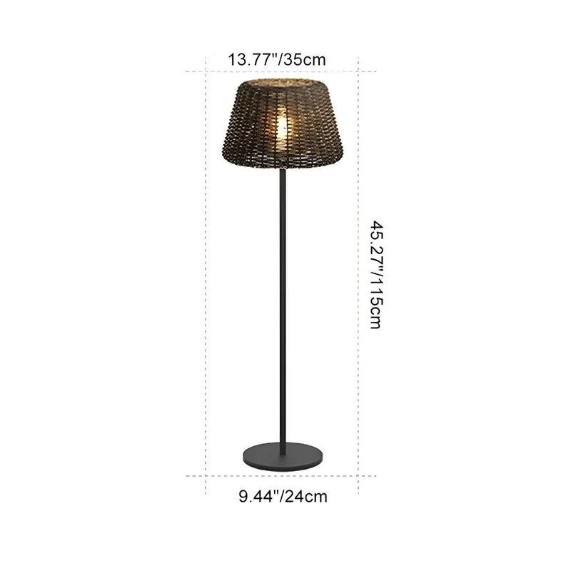 Gevlochten Buitenlamp op Zonne-energie LED Staande Vloerlamp Waterdicht Tuinverlichting voor Terras Tuin Balkon | Sansoti
