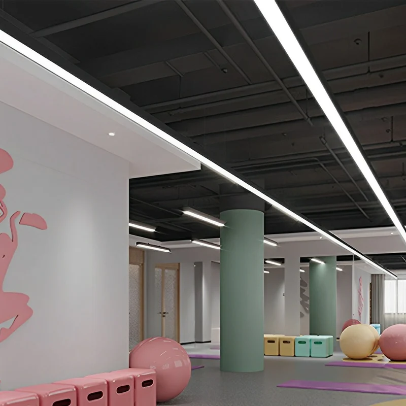 Inbouw LED Striplamp Zwart Aluminium 60-150 cm Kantoorverlichting Plafondmontage Moderne Werkplek Verlichting | Sansoti